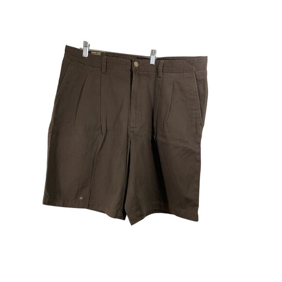 St. Johns Bay Classic Short 38 Brownstone Mens Double Pleats & Back Button Pocke - Picture 8 of 8